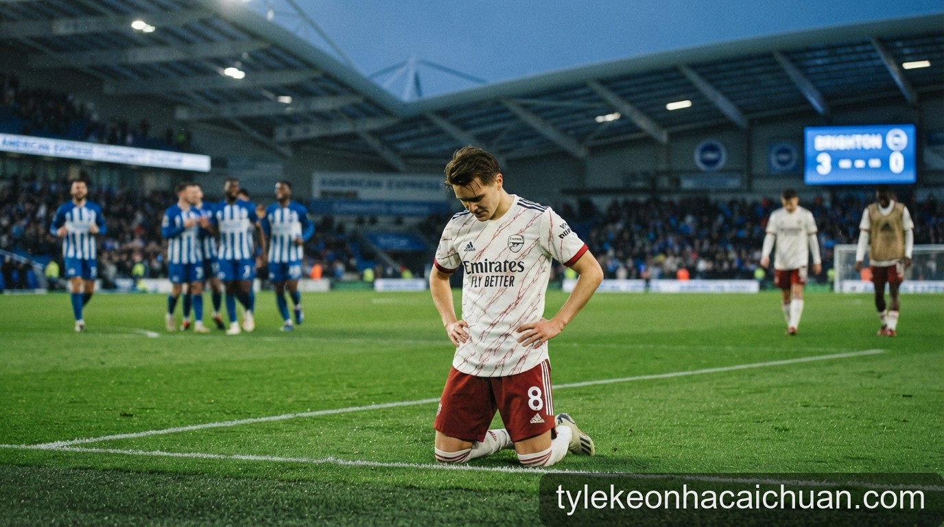 Cú sốc tại Amex: Arsenal đứt mạch bất bại trước Brighton đầy bản lĩnh